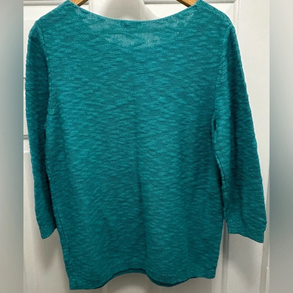 Women’s Size XL Old Navy Turquoise Teal 3/4 Sleeve Sweater Knit Top